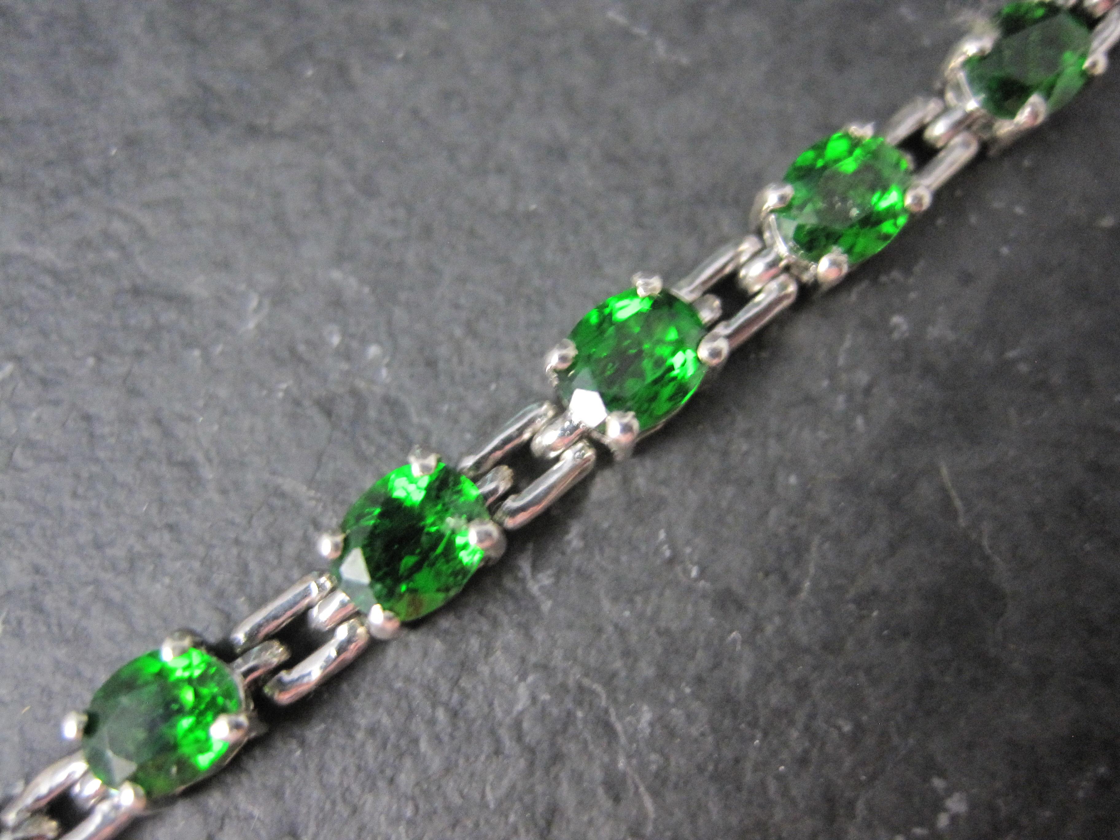 De las mujeres Pulsera de tenis de diópsido cromado de 8,4 quilates Plata de ley 7,75 en venta