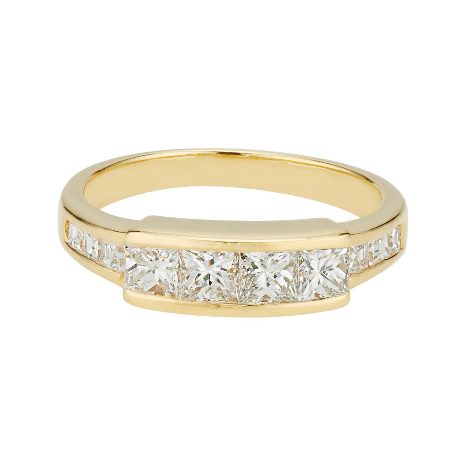 .84 Carat Diamond Yellow Gold Channel Set Wedding Band Ring  For Sale