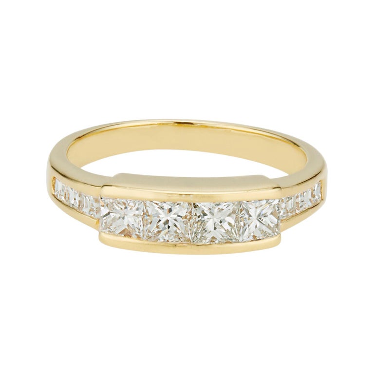 .84 Carat Diamond Yellow Gold Channel Set Wedding Band Ring For Sale at ...