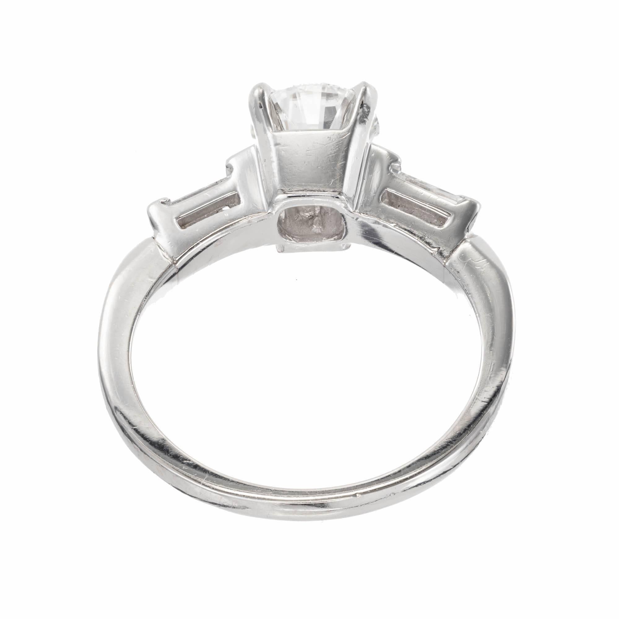 .84 Carat Round Baguette Diamond Platinum Solitair Engagement Ring For ...