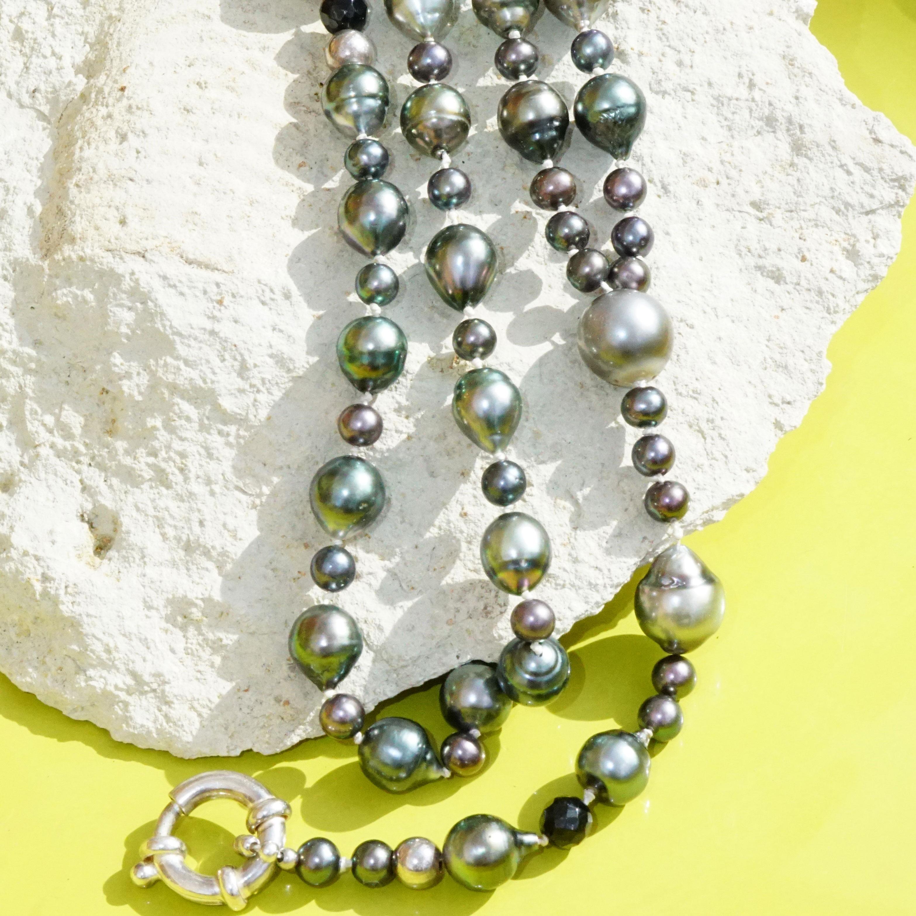 Tahiti Pearl Chain with Changeable Interchangeable Pendant Rosary 2
