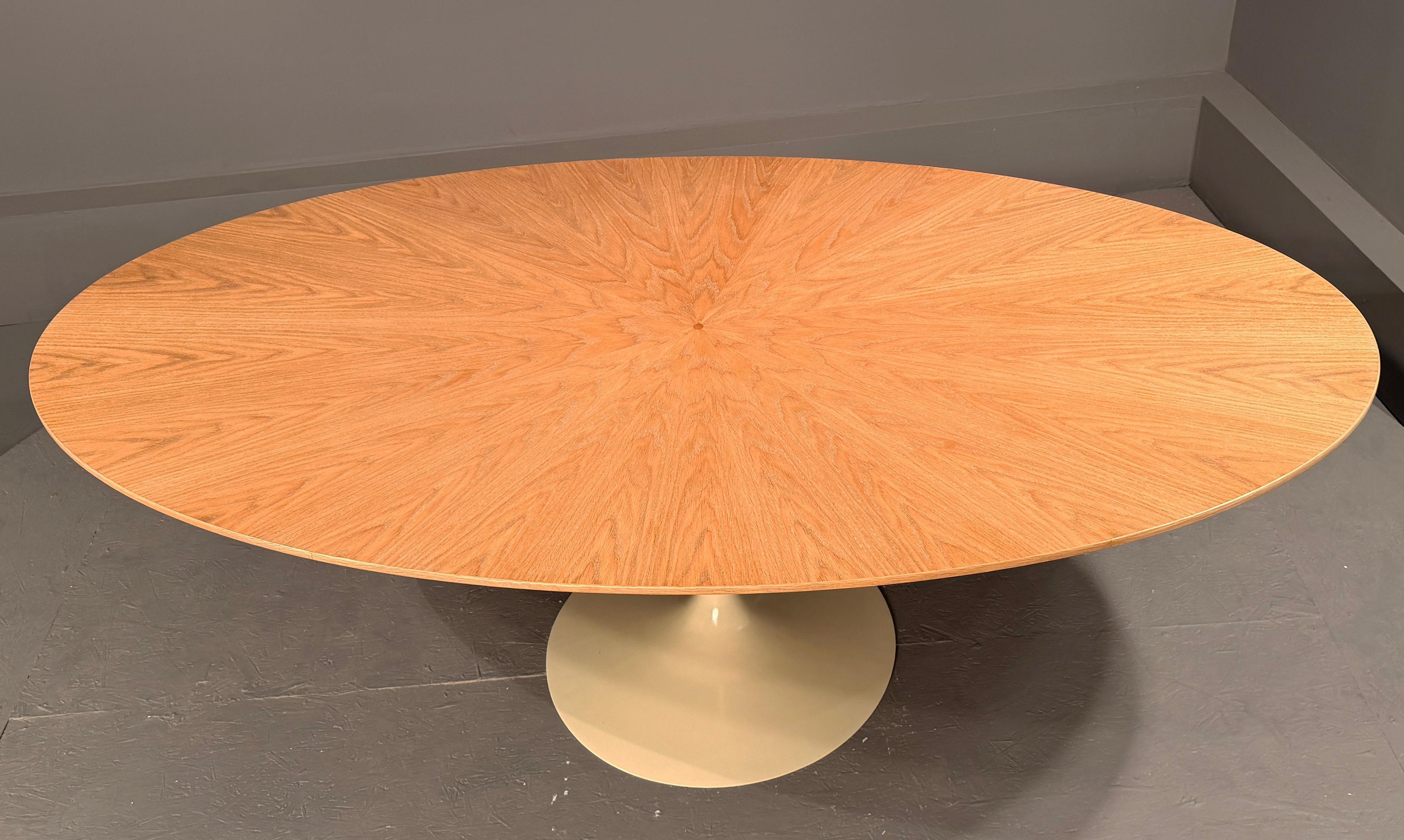 84 inch Oval Oak Dining Table custom design on Knoll Pedestal base For ...