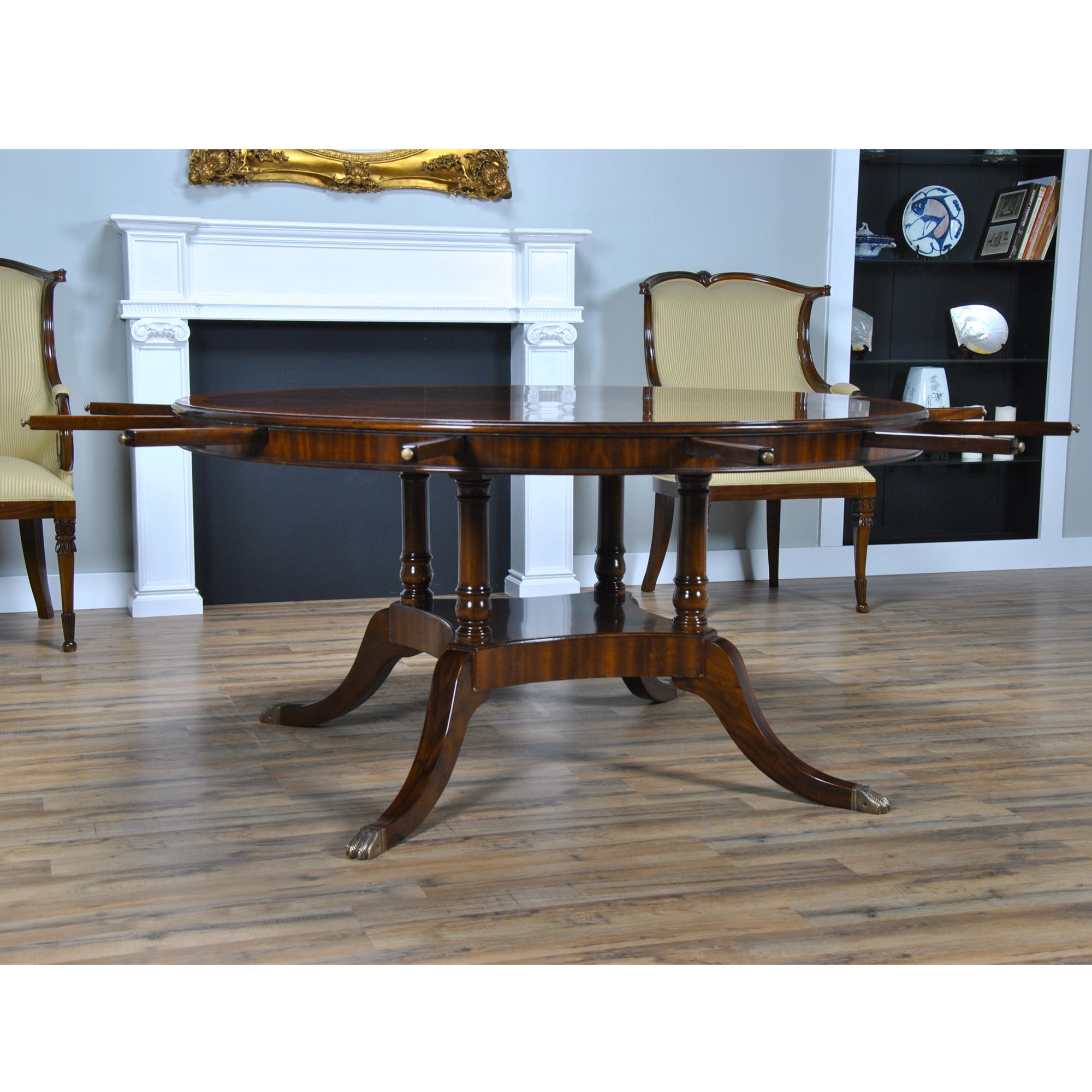Hand-Carved 84 inch Round Perimeter Table  For Sale