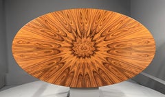 84 inch unique Rosewood Oval Dining Table by Aaron Saxton