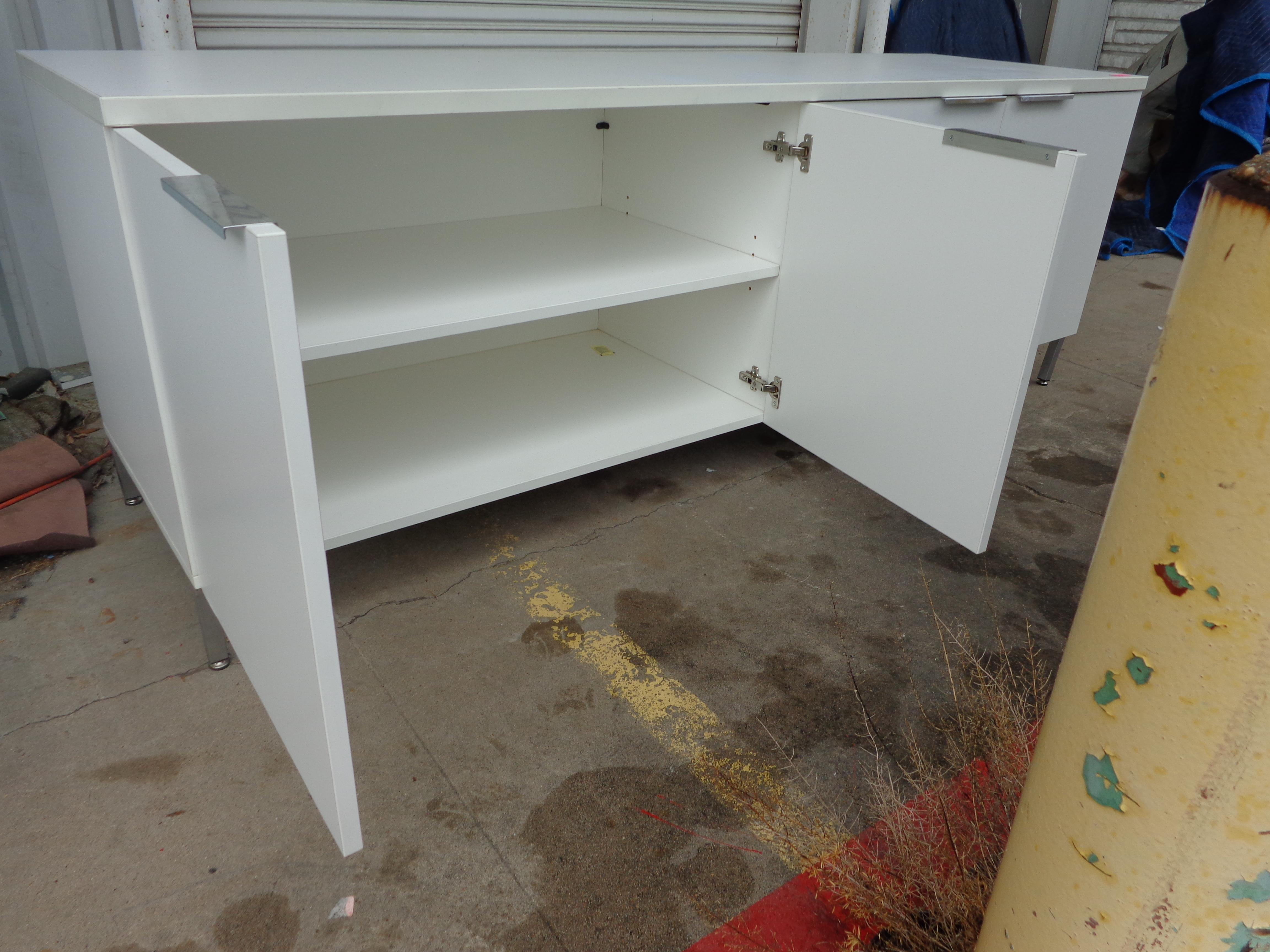 North American Modern White Credenza For Sale