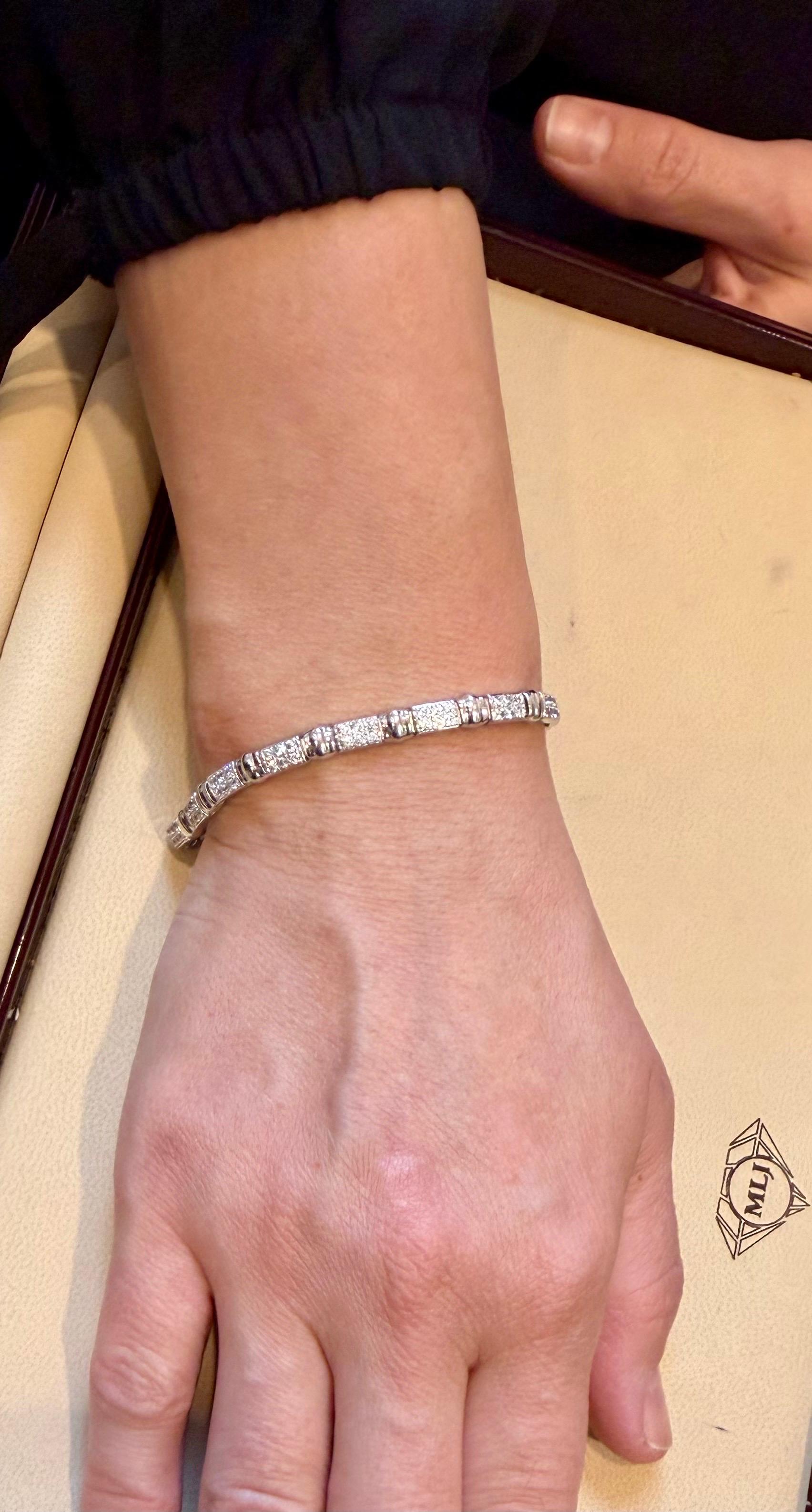 84 Diamantes Redondos 3-4 Cada Pulsera de Tenis en Oro de 14 Kilates  7 