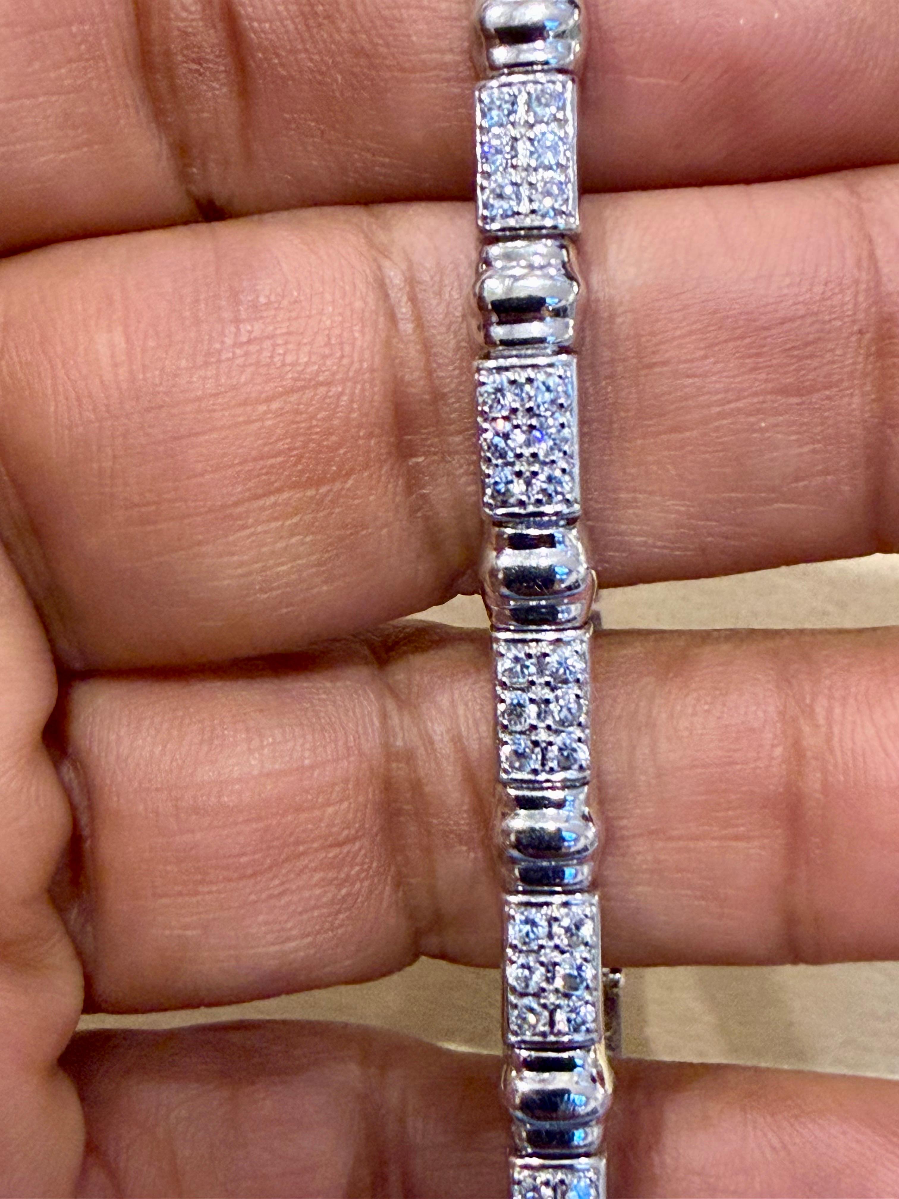 De las mujeres 84 Diamantes Redondos 3-4 Cada Pulsera de Tenis en Oro de 14 Kilates  7 