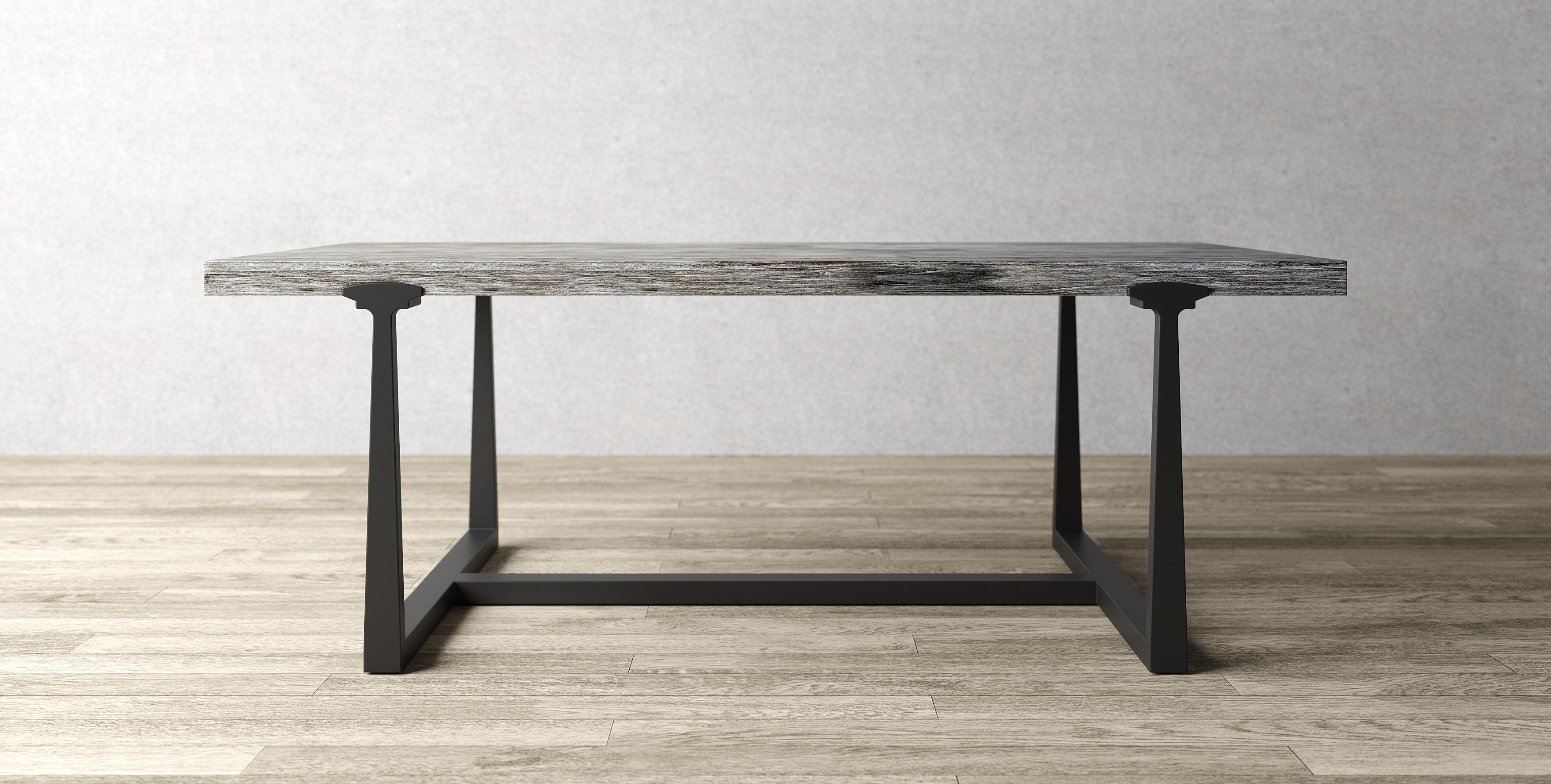 Thailandese Tavolo da pranzo contemporaneo in teak massiccio da 84 pollici con finitura organica sabbiata e anticata in vendita