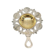 84 Zolotnik Silver with Gold Plated Tea Strainer