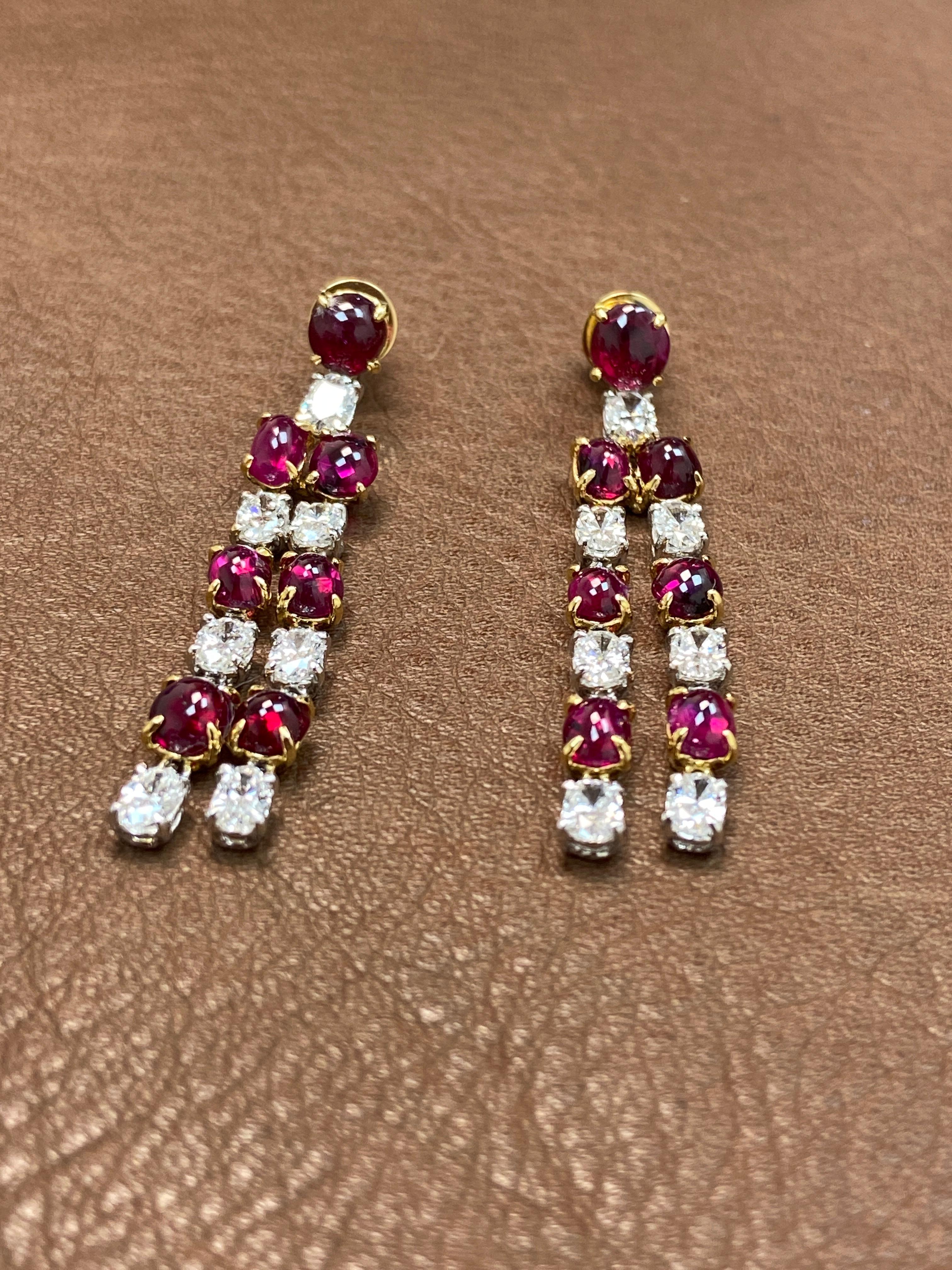 8.40 Carat GIA Certified Burma No Heat Pigeon's Blood Red Ruby Diamond Earrings 4