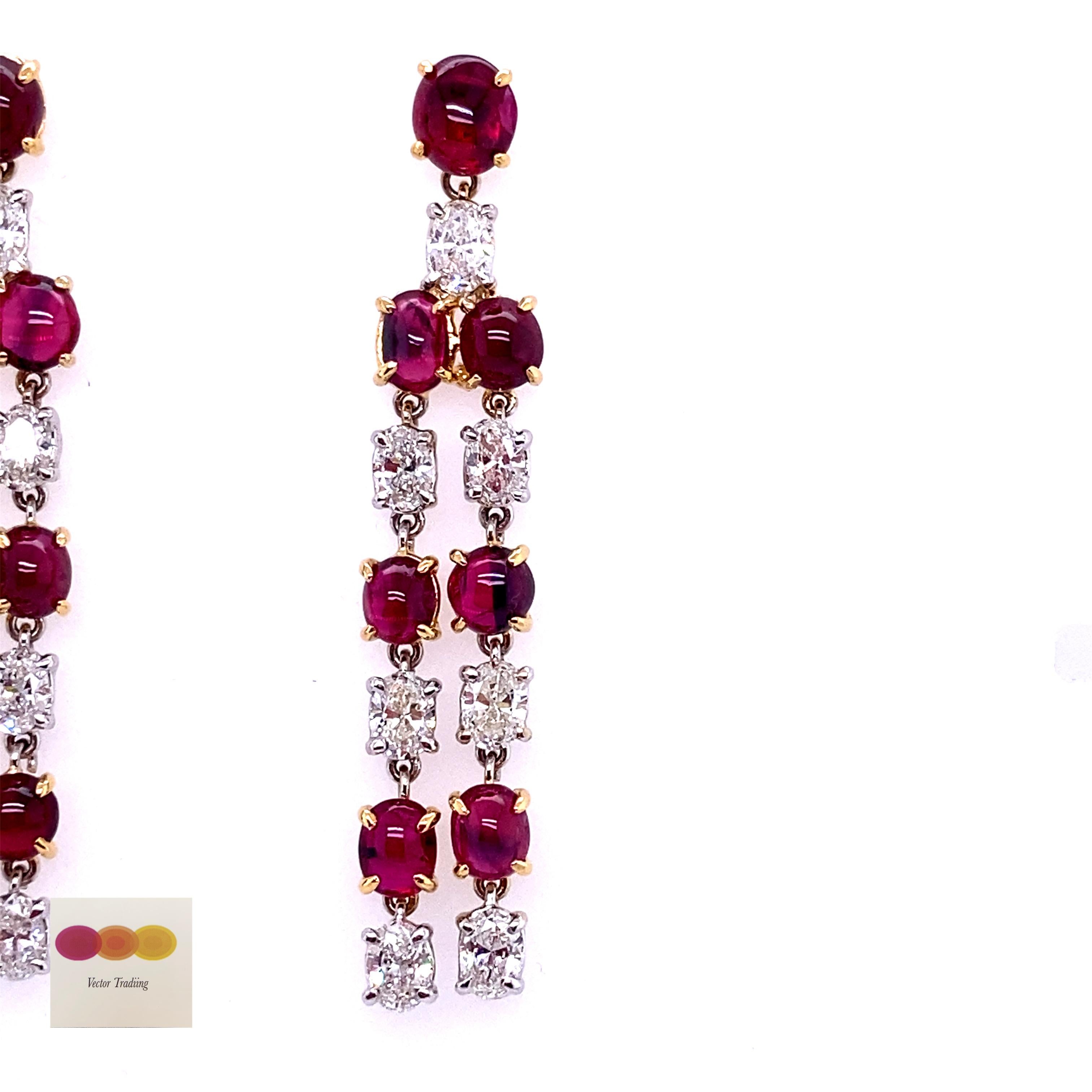 8.40 Carat GIA Certified Burma No Heat Pigeon's Blood Red Ruby Diamond Earrings In New Condition In Hong Kong, HK