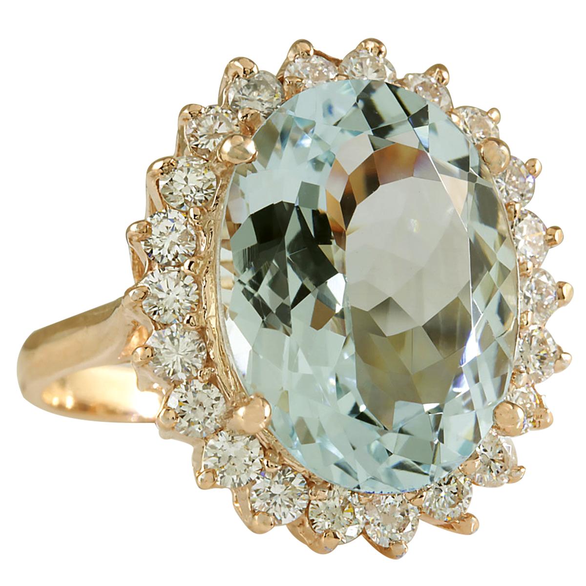 8.40 Carat Natural Aquamarine 14 Karat Rose Gold Diamond Ring
Stamped: 14K Rose Gold
Total Ring Weight: 6.4 Grams
Total Natural Aquamarine Weight is 7.64 Carat (Measures: 16.00x12.00 mm)
Color: Blue
Total Natural Diamond Weight is 0.76 Carat
Color: