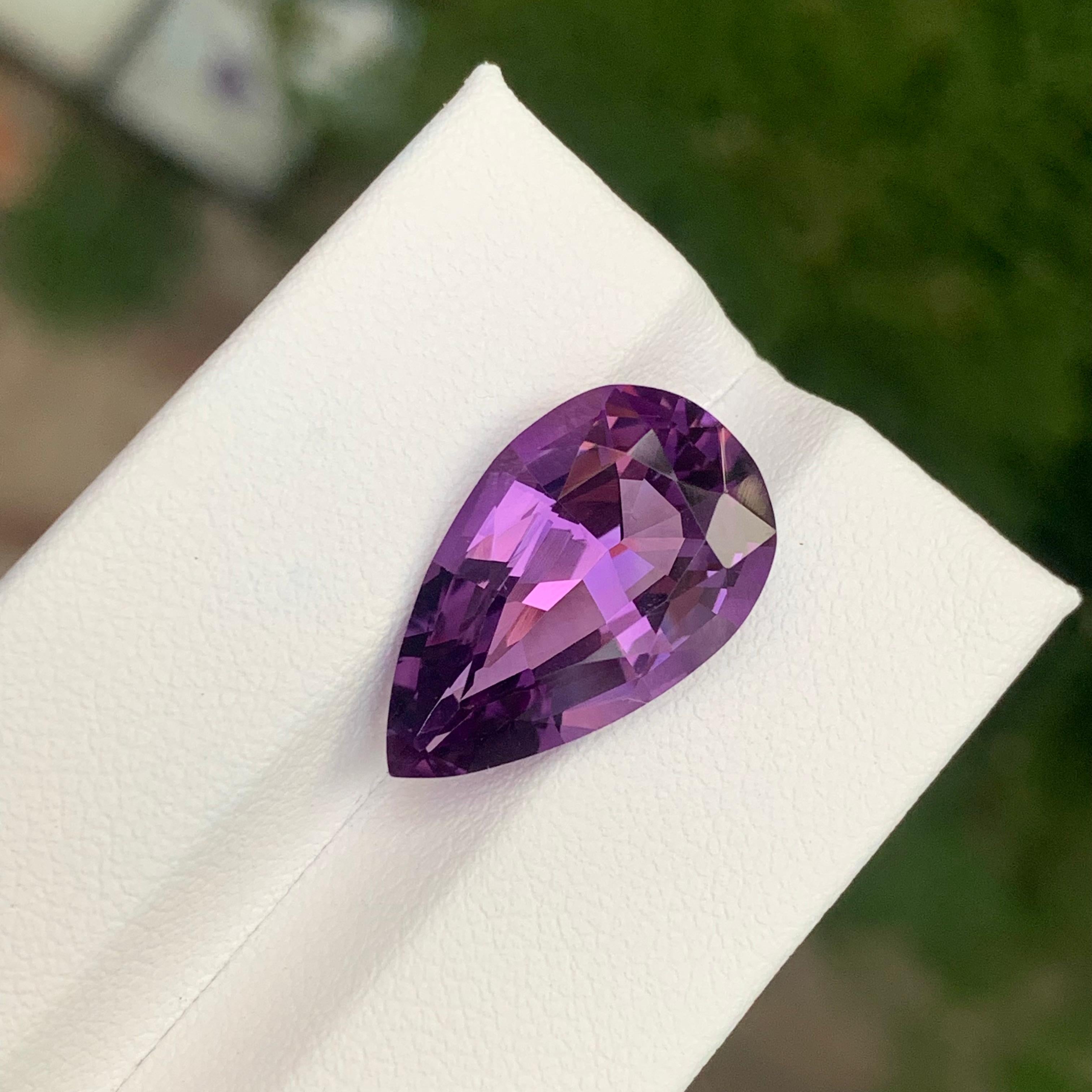 Pear Cut 8.40 Carat Natural Loose Amethyst Pear Shape Gemstone For Sale