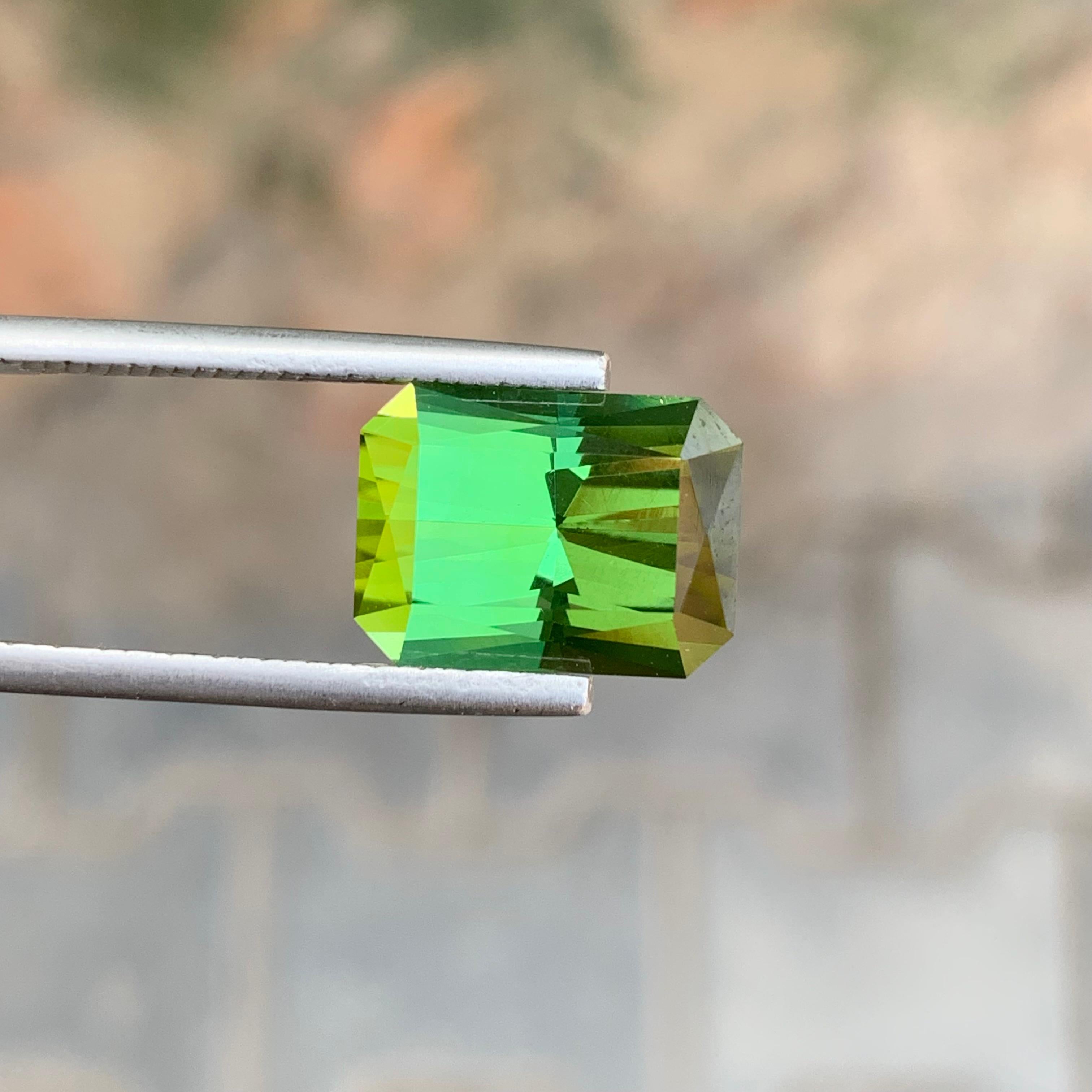 8.40 Carat Natural Loose Green Tourmaline Scissor Cut Gemstone For Sale 4