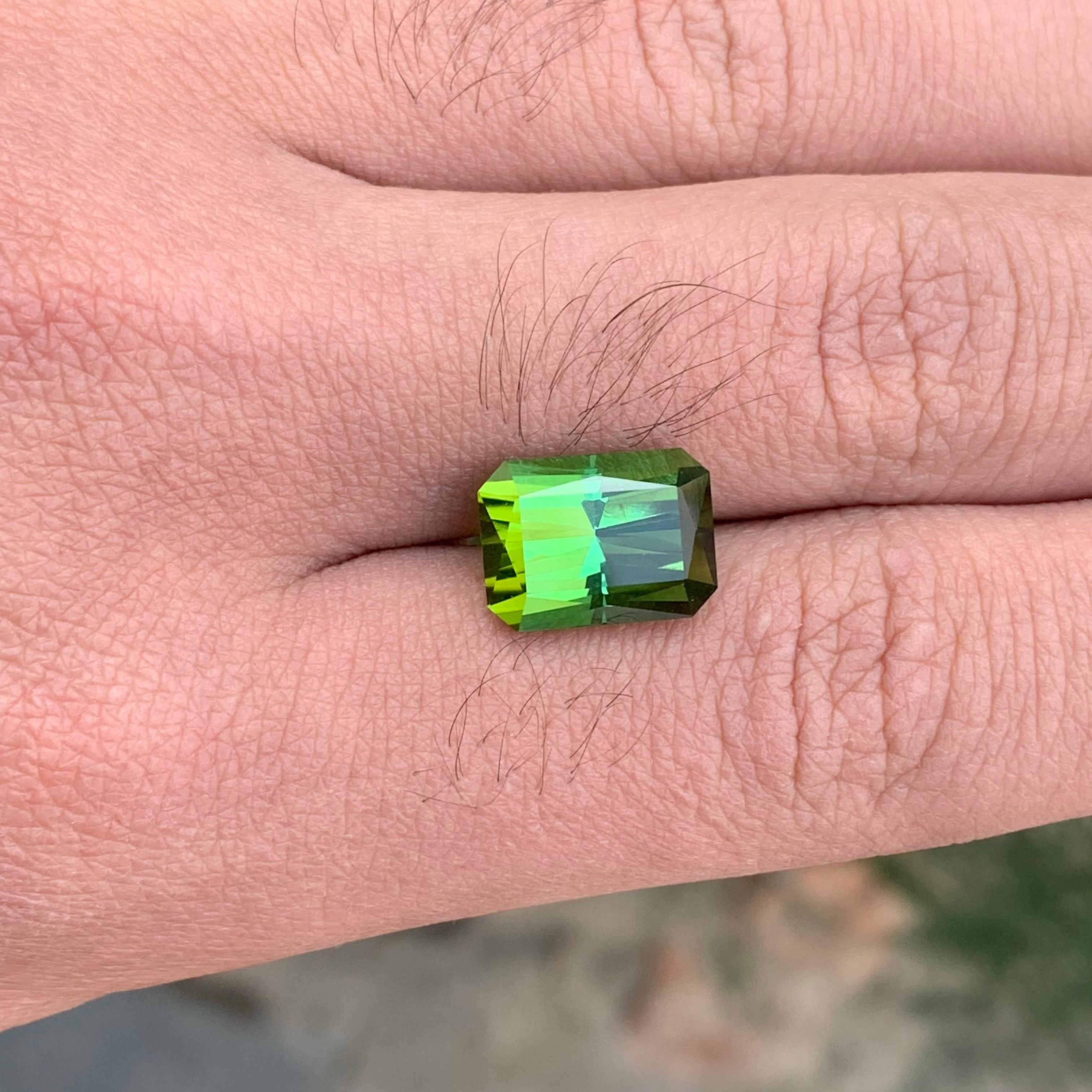 8.40 Carat Natural Loose Green Tourmaline Scissor Cut Gemstone For Sale 6