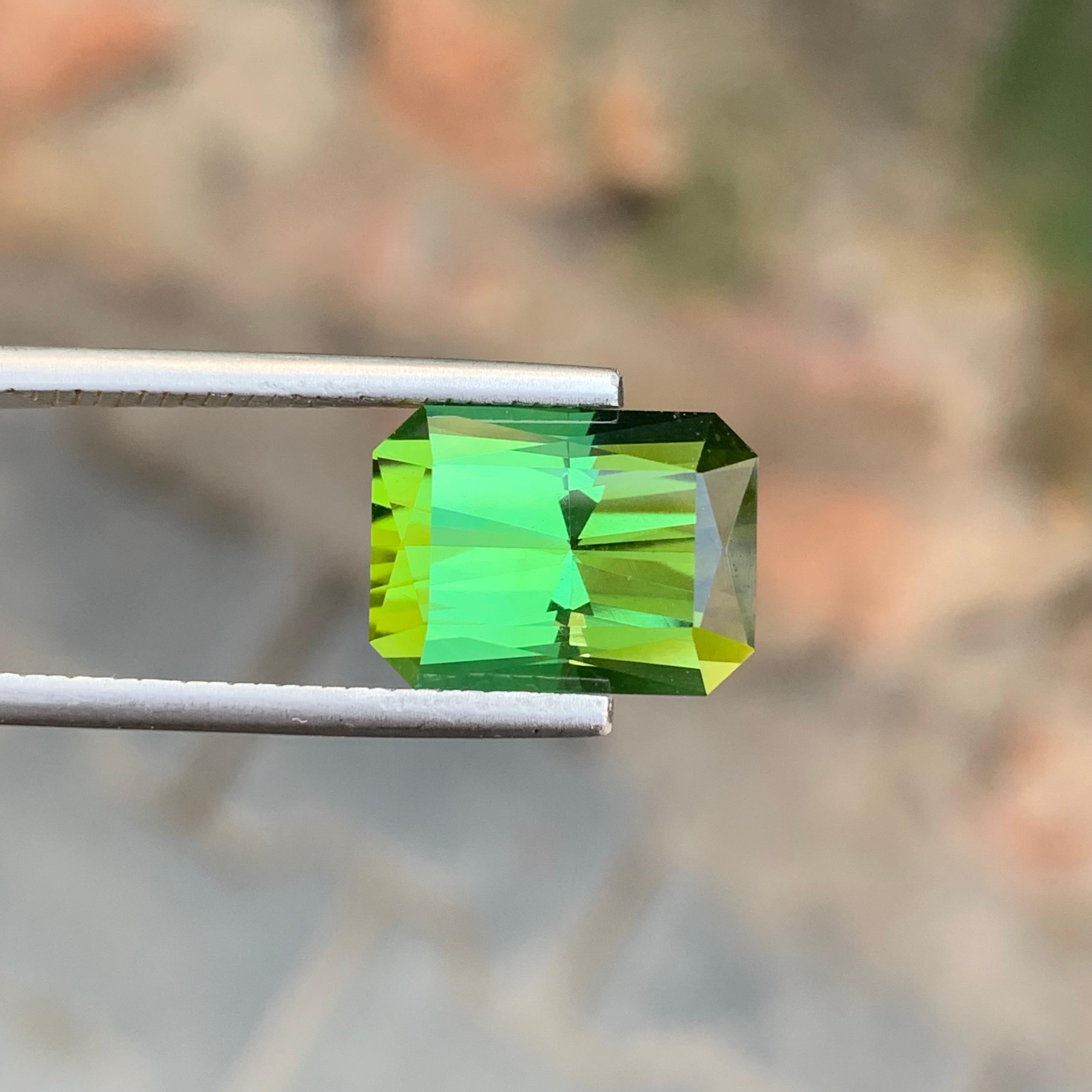 8.40 Carat Natural Loose Green Tourmaline Scissor Cut Gemstone For Sale 3