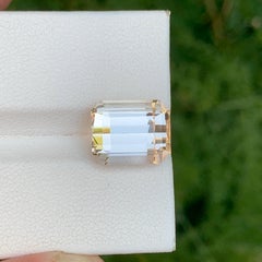 8.40 Carat Natural Loose Light Golden Color Topaz Emerald Cut Pakistani Gemstone