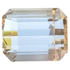 8.40 Carat Natural Loose Light Golden Color Topaz Emerald Cut Pakistani Gemstone