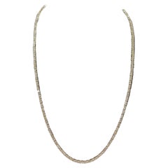 8.41 Carat Round Diamond 14 Karat Yellow Gold Tennis Necklace 20''