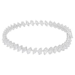 8,40 Carati SI/H Taglio a pera Brilliante Bracciale di diamanti in oro bianco 14 Karati Gioielli