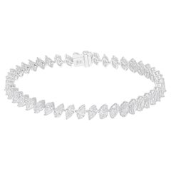 8.40 Carat SI/H Pear Brilliant Cut Diamond Bracelet 18 Karat White Gold Jewelry