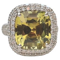 Anello con tormalina da 8,40 carati Anello con diamanti naturali da 1,85 carati D VVS