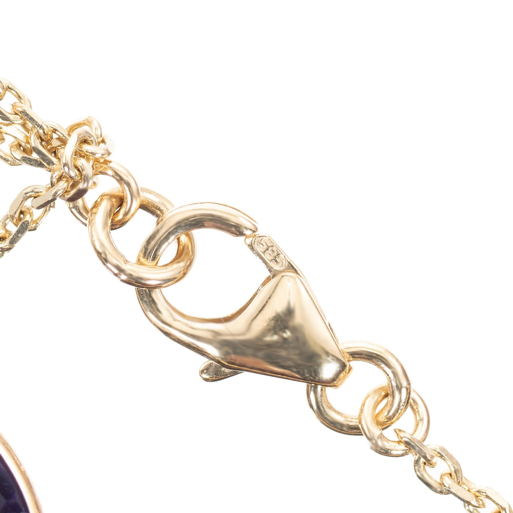 Women's 84.00 Carat Round Amethyst Rose Quartz Yellow Gold Necklace For Sale
