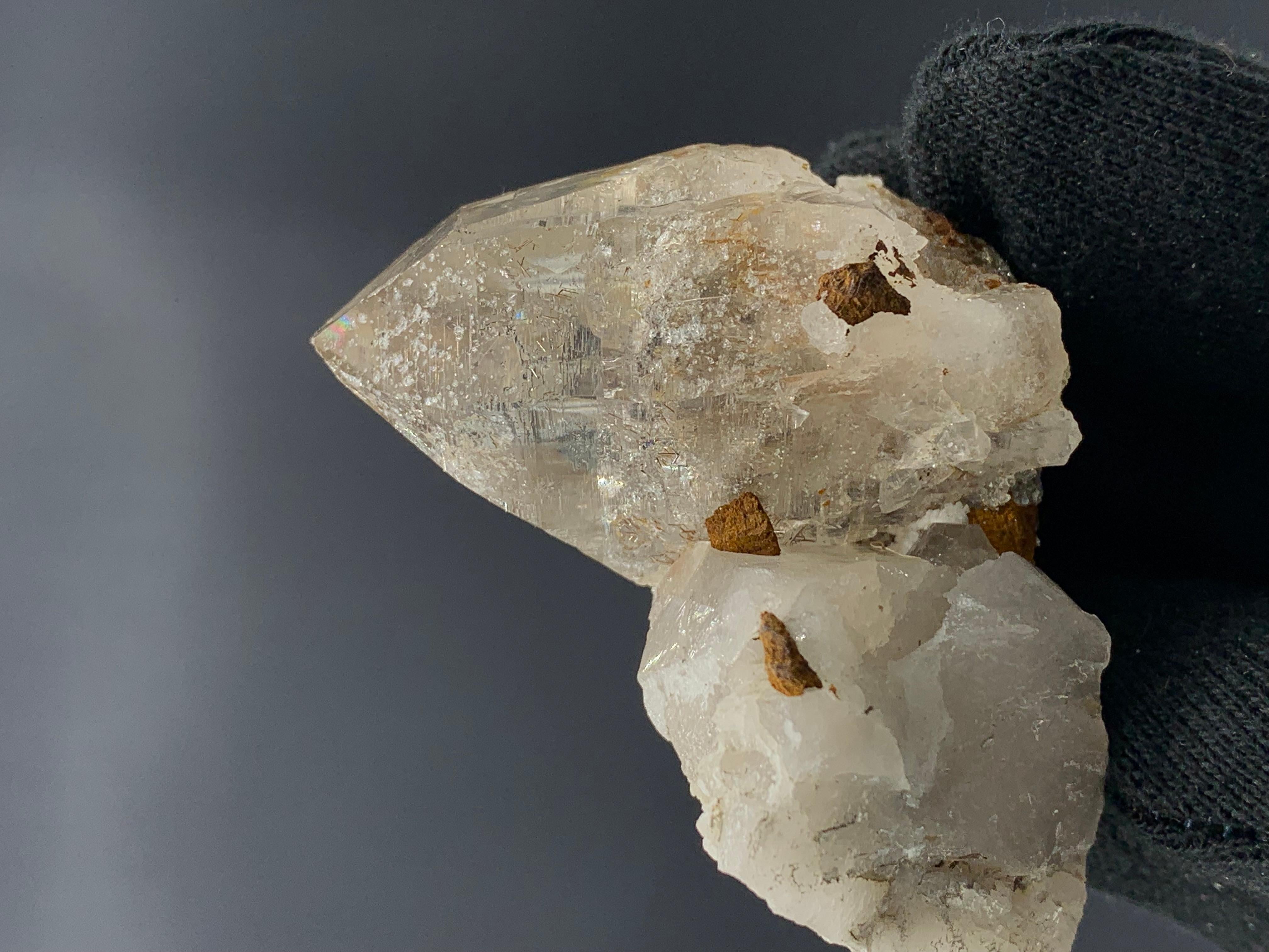84.04 Gram Gorgeous Quartz Specimen From Balochistan, Pakistan
Weight: 84.04 Gram 
Dimension: 4.8 x 6 x 3.7 Cm
Origin : Balochistan, Pakistan
Quartz is a hard, crystalline mineral composed of silica (silicon dioxide). The atoms are linked in a