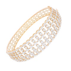 8.40Ct SI/H Round Brilliant Cut Diamond Cage Bracelet in 14k Yellow Gold Jewelry