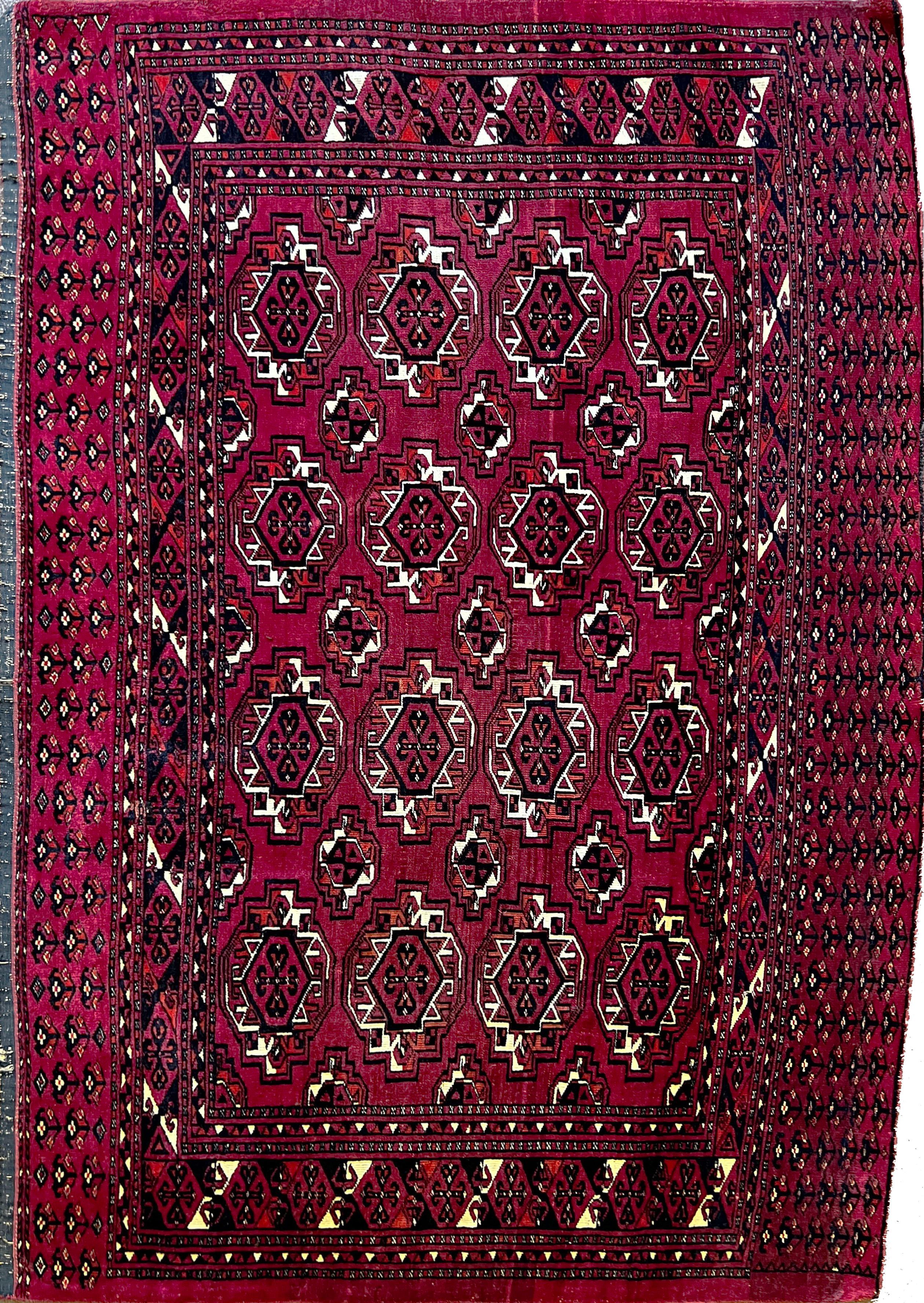 841 - Antike Bukhara 'Saryk' turkmenische Pferdedecke „ „Chuval““ im Angebot 7