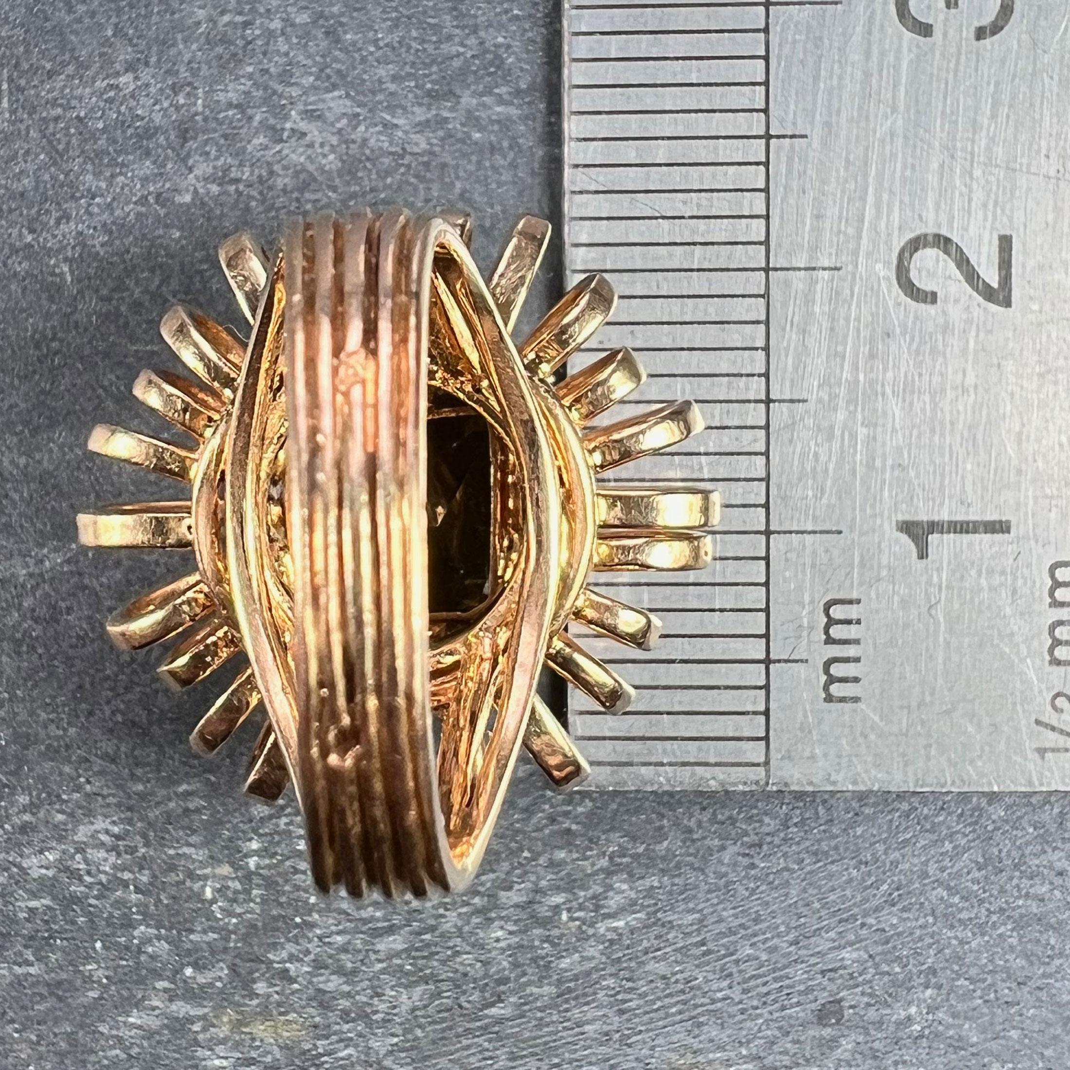 Bague cocktail rétro Spring en or jaune 18 carats avec citrine de 8,42 carats en vente 12