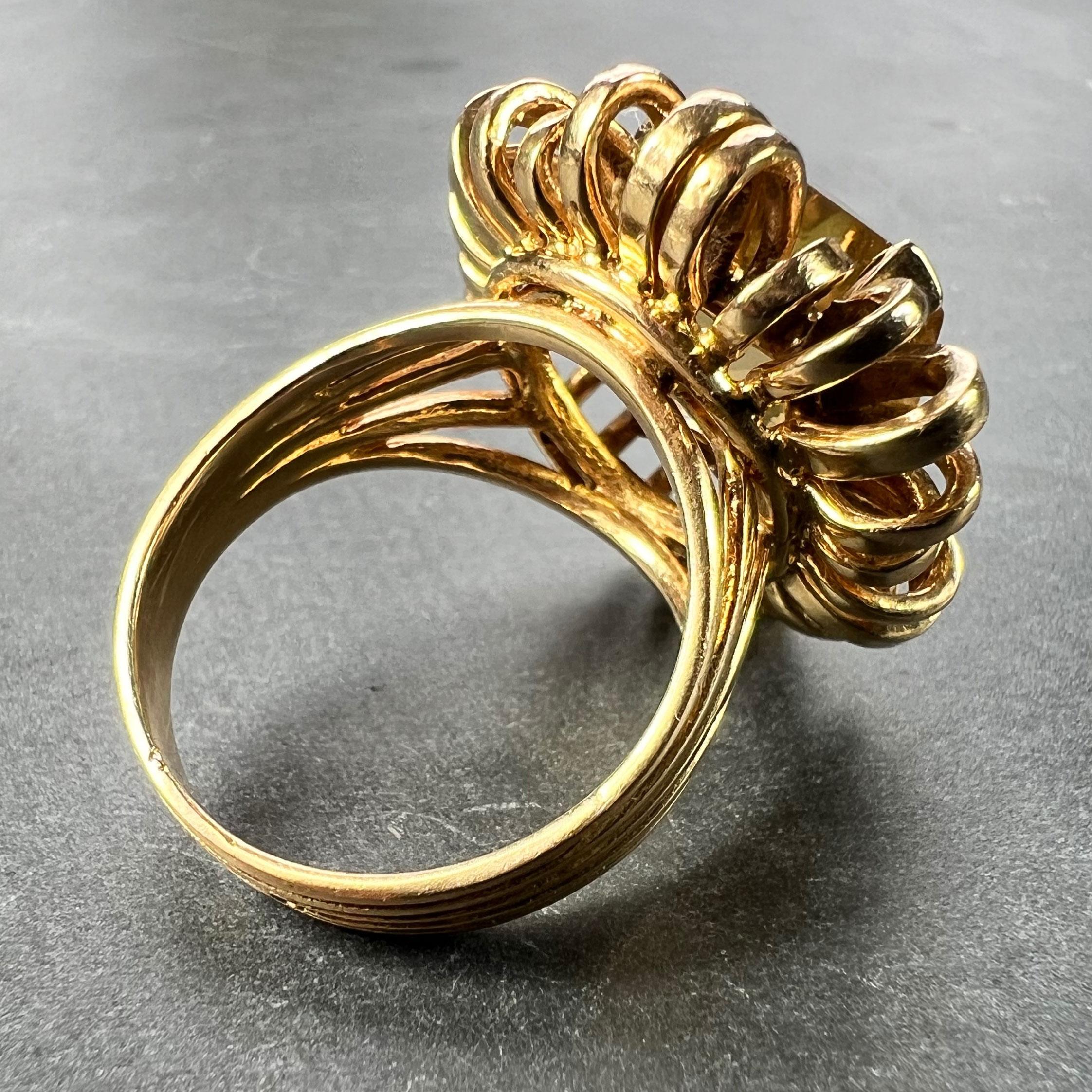 Bague cocktail rétro Spring en or jaune 18 carats avec citrine de 8,42 carats en vente 2