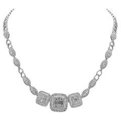 8.42 Carat Multi-Cut Diamond White Gold Necklace