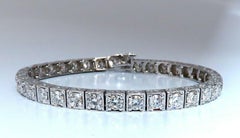 8.42 Carat Natural Diamonds Tennis Bracelet 14 Karat Gold Squared Box Bead Set*