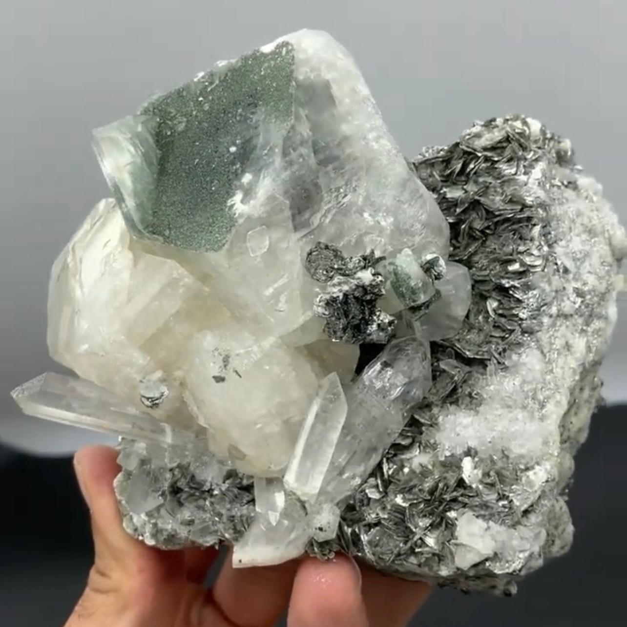 Adam Style 842 Grams Isometric Focal Crystal Of Calcite With Quartz On Mica From Pakistan For Sale