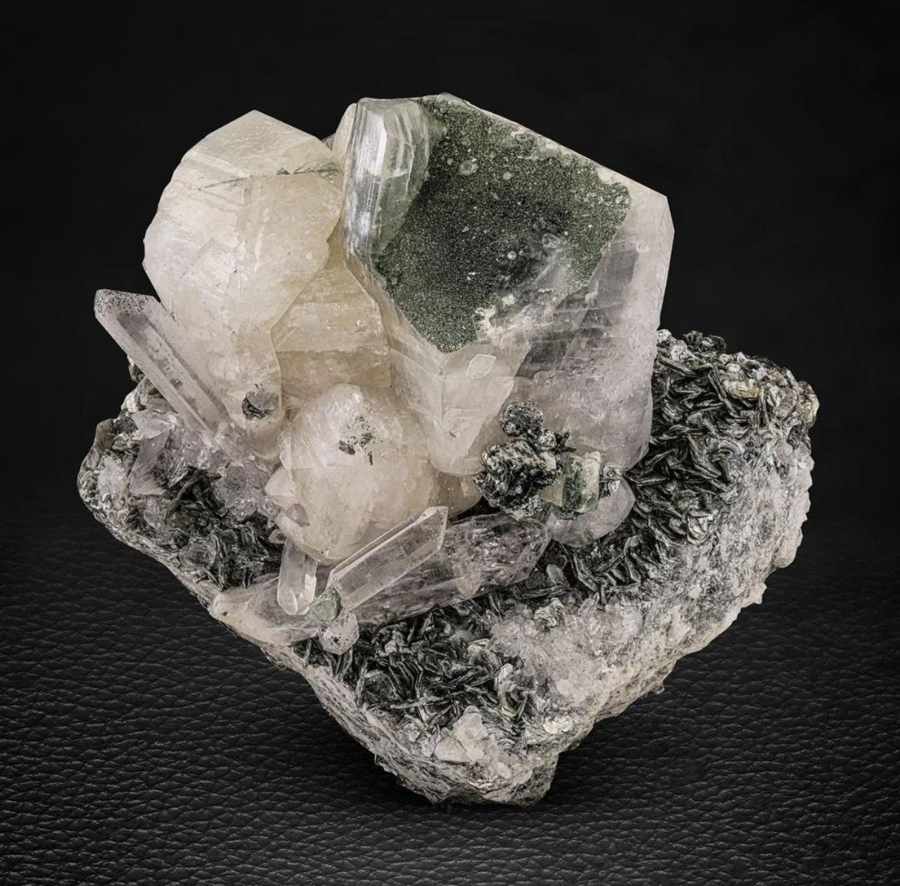 842 Grams Isometric Focal Crystal Of Calcite With Quartz On Mica From Pakistan For Sale 2