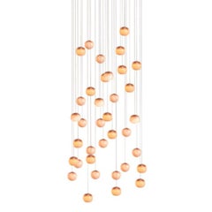 84.36 Pendant Chandelier by Bocci, White Glass & Copper Mesh, Canada