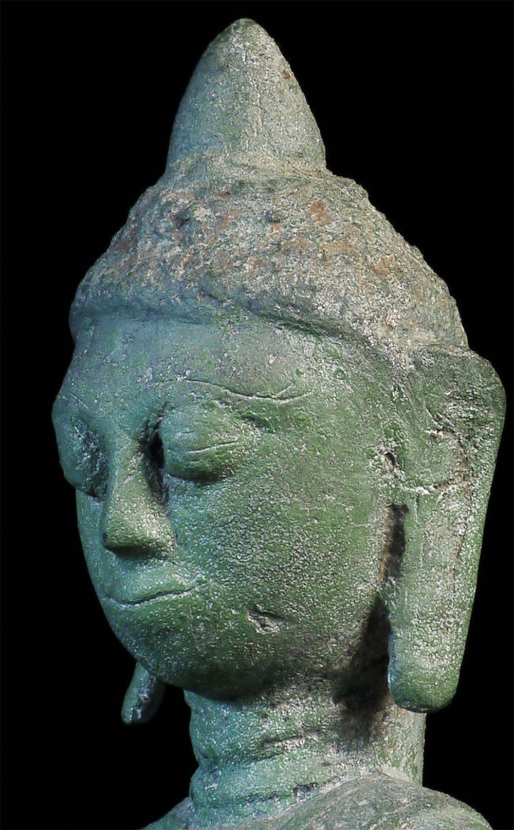  11. Jh. Bronze Buddha- Pyu/Pagan Burma Seltene, mächtige Antike- TL Test! - 8439 im Angebot 6