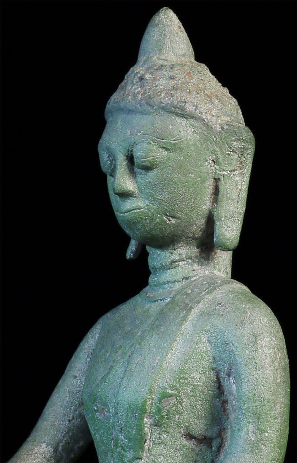  11. Jh. Bronze Buddha- Pyu/Pagan Burma Seltene, mächtige Antike- TL Test! - 8439 im Angebot 7
