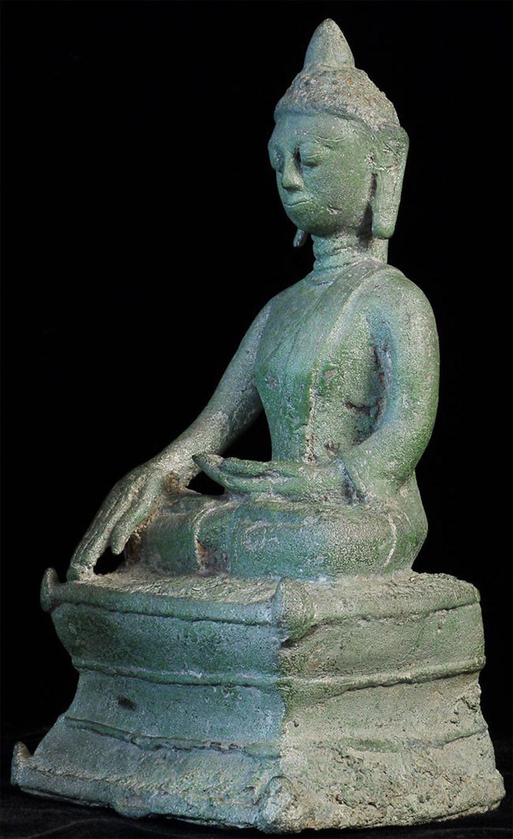  11. Jh. Bronze Buddha- Pyu/Pagan Burma Seltene, mächtige Antike- TL Test! - 8439 im Angebot 10