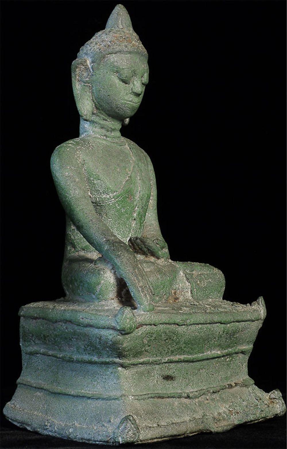  11. Jh. Bronze Buddha- Pyu/Pagan Burma Seltene, mächtige Antike- TL Test! - 8439 (18. Jahrhundert und früher) im Angebot