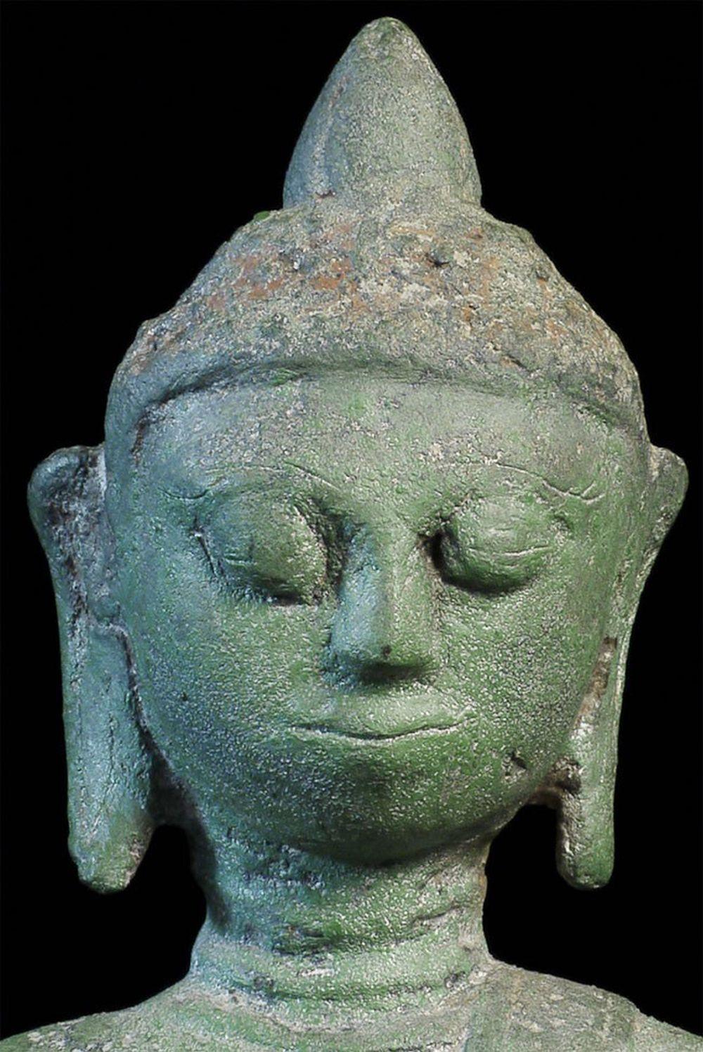 11. Jh. Bronze Buddha- Pyu/Pagan Burma Seltene, mächtige Antike- TL Test! - 8439 im Angebot 2