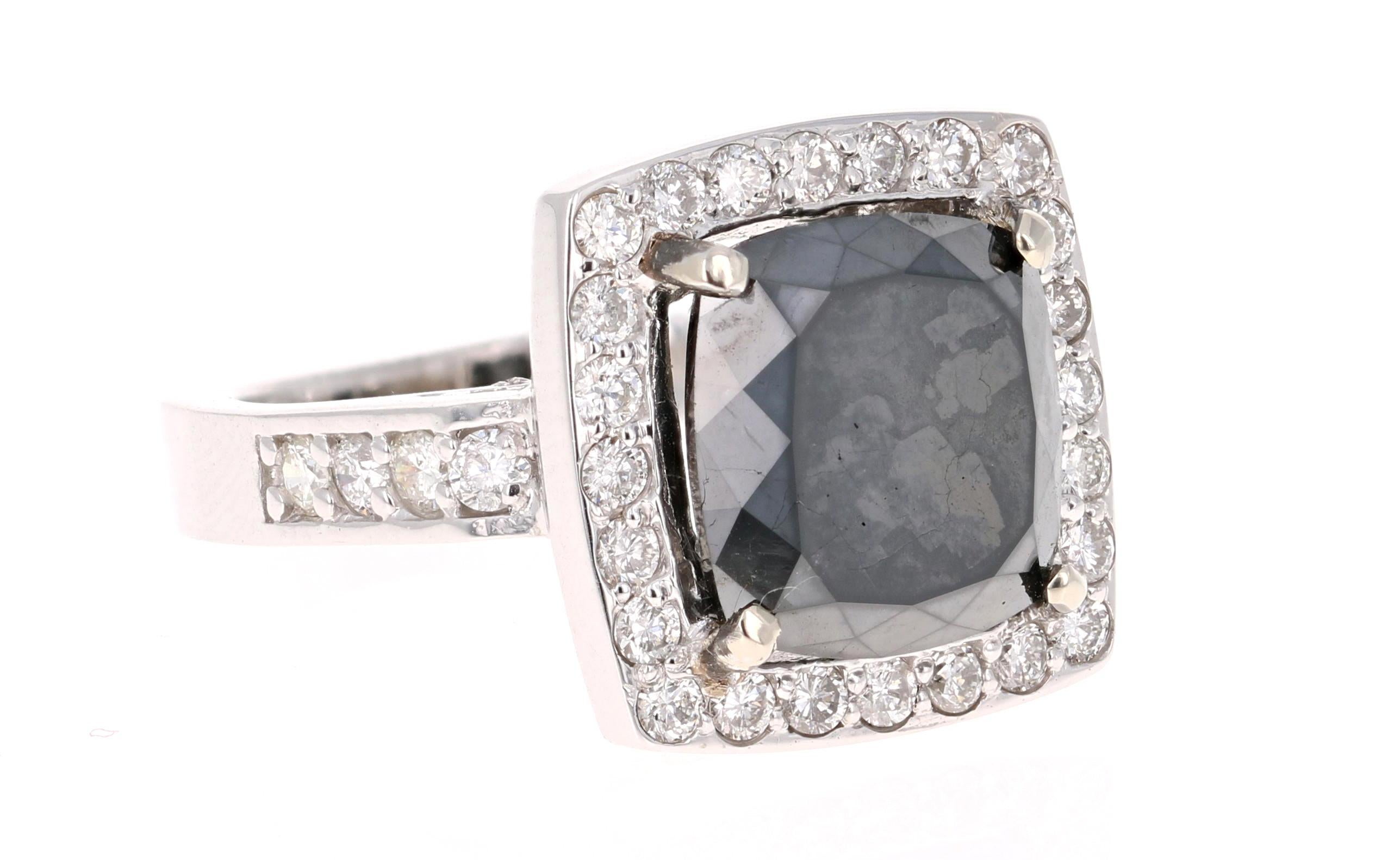 square black diamond ring