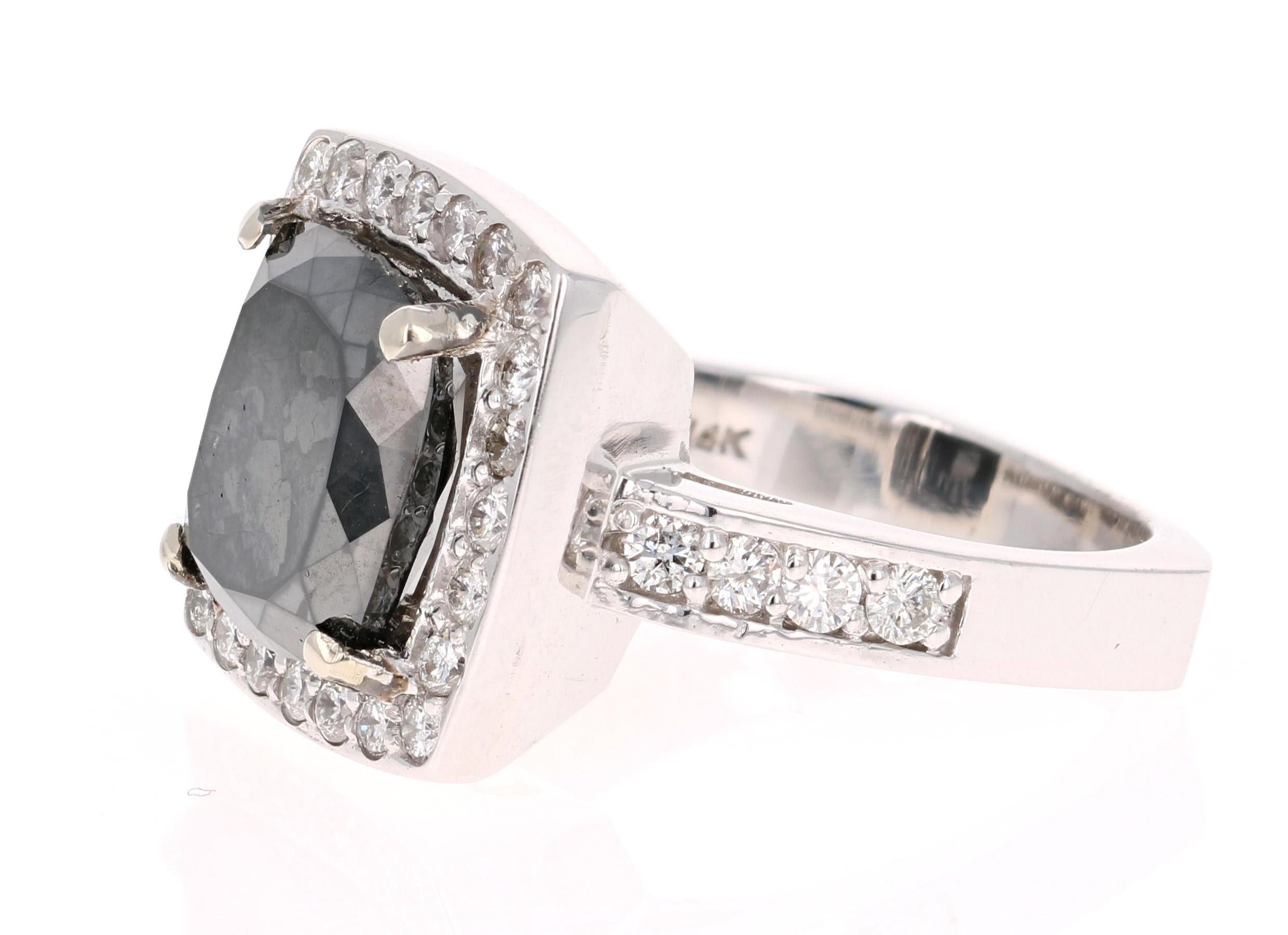 square cut black diamond engagement rings