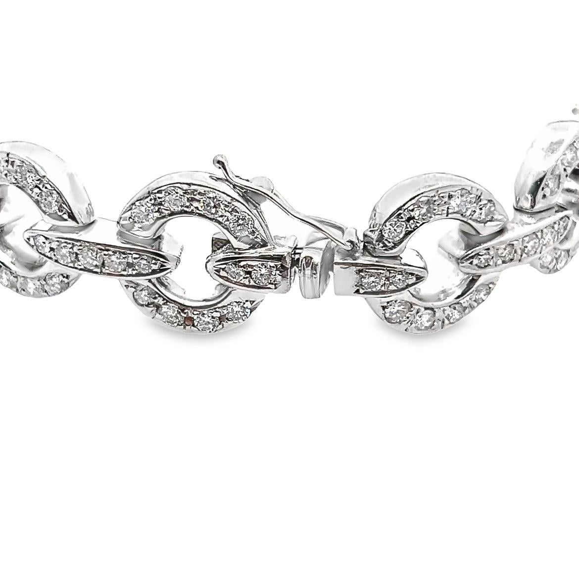 Women's or Men's 8.44CT Neck & Bracelet Diamond Set in 18K White Gold For Sale