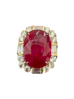 8.45 Carat cushion-cut Mozambique Ruby Ring