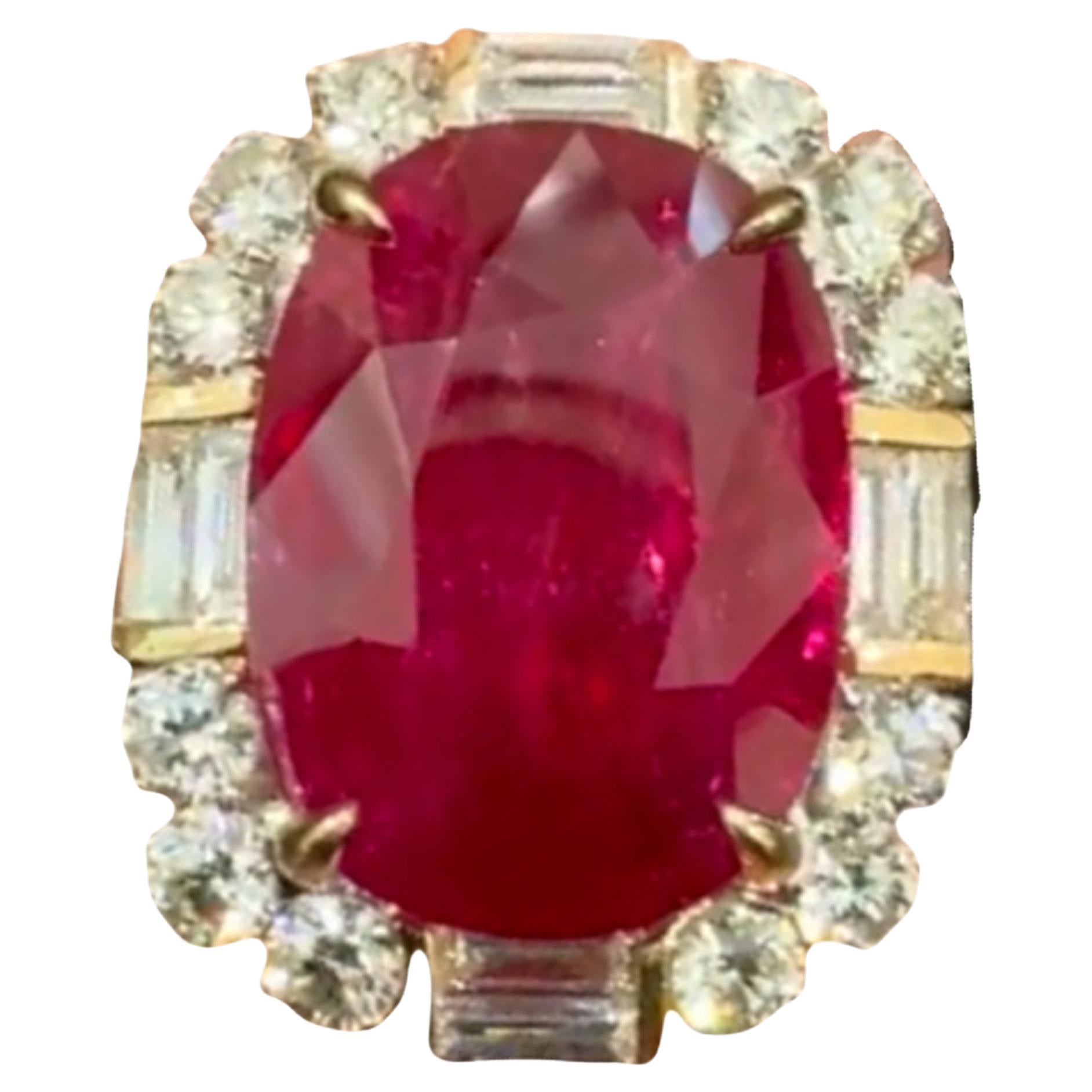 8.45 Carat cushion-cut Mozambique Ruby Ring