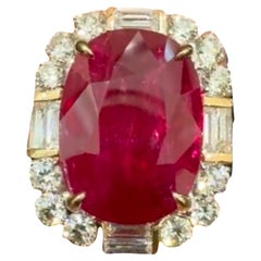 8.45 Carat cushion-cut Mozambique Ruby Ring