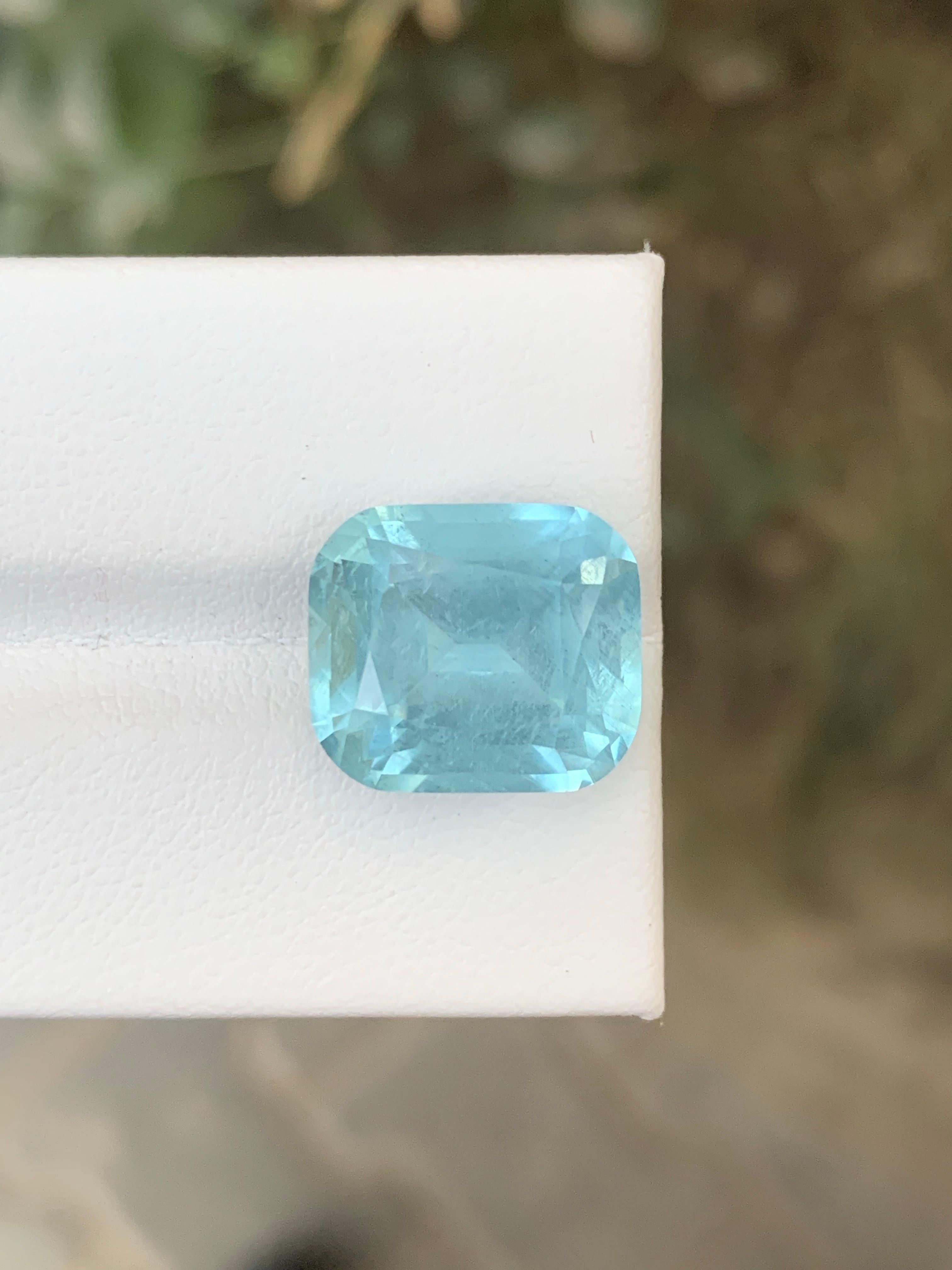 8,45 carati di acquamarina naturale sfusa con taglio a cuscino dalla Nigeria in vendita 3