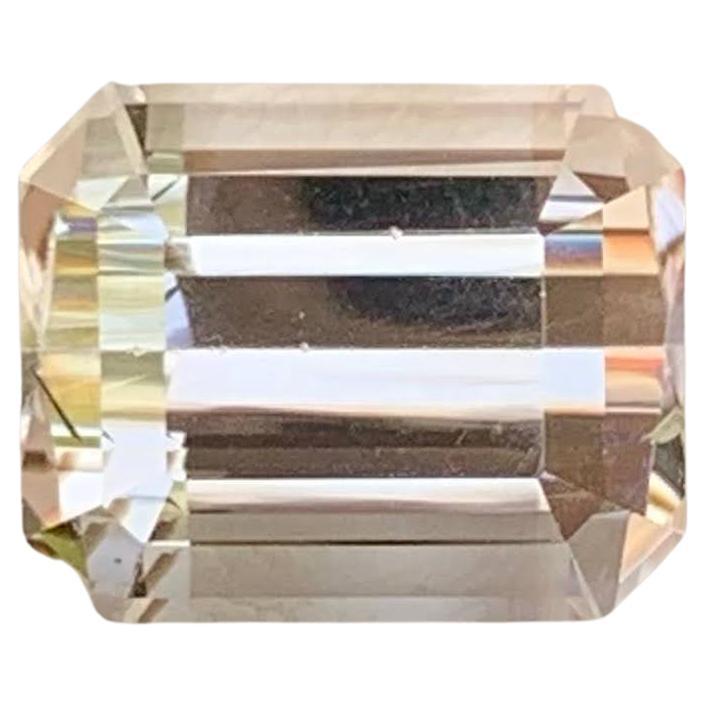 8.45 Carat Natural Loose Light Gold Topaz Stone Emerald Cut Pakistani Gemstone For Sale